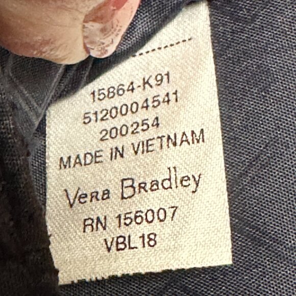 Vera Bradley Quilted Floral Tri-fold Mini Wallet Lanyard Keyring Signed - Picture 15 of 15